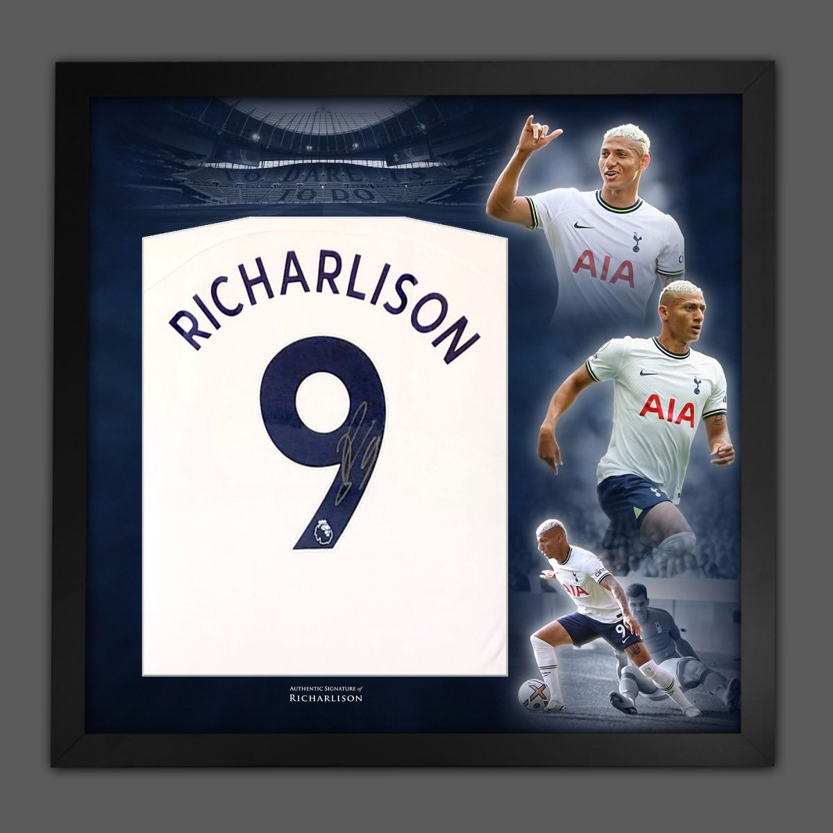 Richarlison Tottenham Hotspur Machine Signed Shirt Frame 